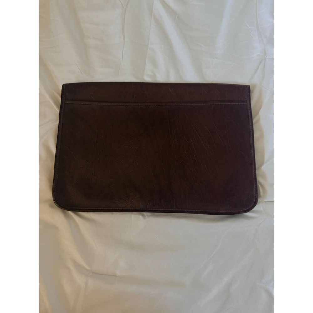 Samsonite Vintage 70's 80's Brown Leather Portfolio Briefcase Case Lock w/Key - Picture 5 of 5